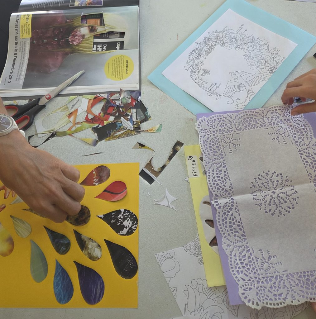 Atelier collage créatif dans les Landes