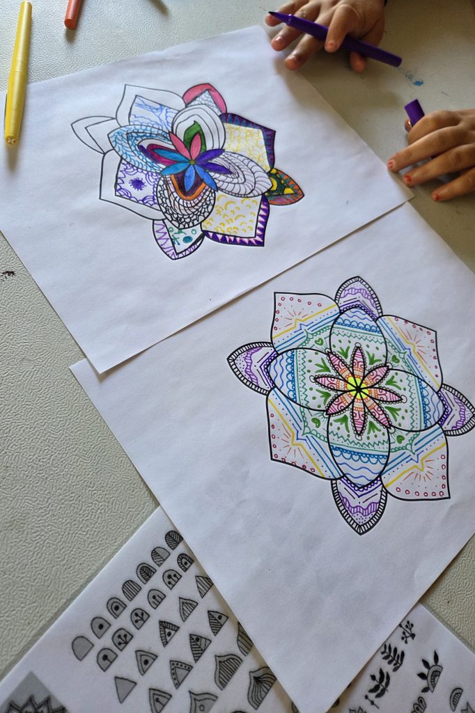 Mandala créatif, atelier créatif en camping dans les Landes été 2026